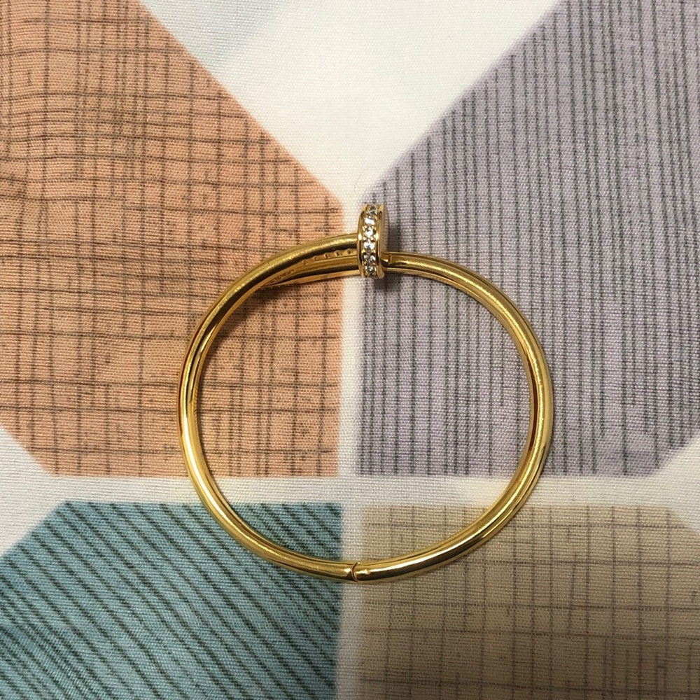 Elegant Gold Bangle with Crystal Accents